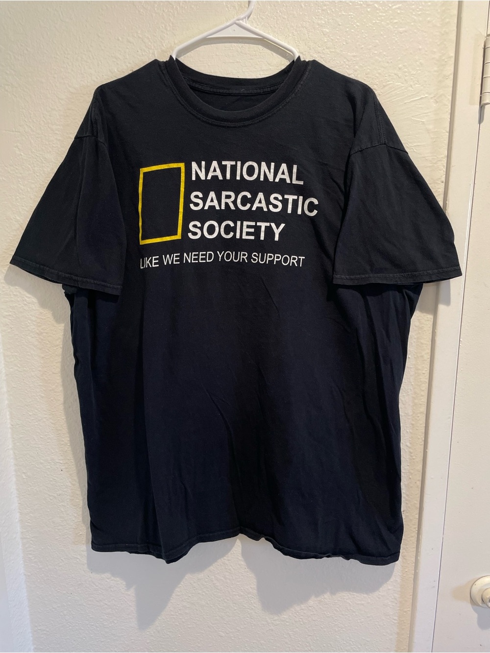 Tee Luv National Sarcastic Society Funny Parody Graphic Black Tee Men's 2XL